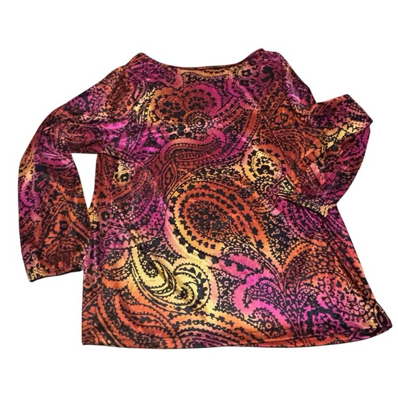 Simonton Says Women's Top 1X Silky Rhinestones Paisley - Picture 3 of 4